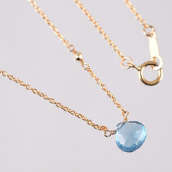 14KGF London Blue Topaz Mirror Necklace 第4張的照片