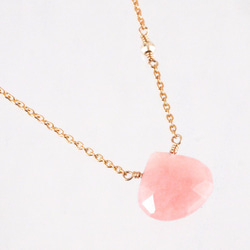 14KGF Pink Opal Mirror Necklace 第1張的照片