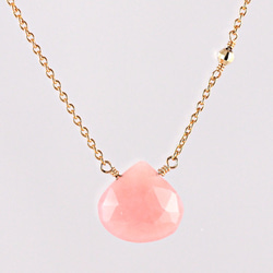 14KGF Pink Opal Mirror Necklace 2枚目の画像