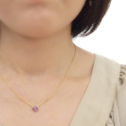 14KGF Amethyst Mirror Necklace 3枚目の画像