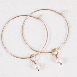 14KGF Petit Charm Hoops WH 第1張的照片