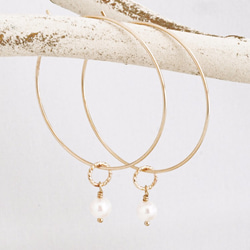 14KGF Petit Charm Hoops WH 第2張的照片