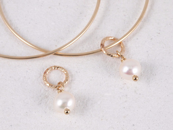 14KGF Petit Charm Hoops WH 第3張的照片