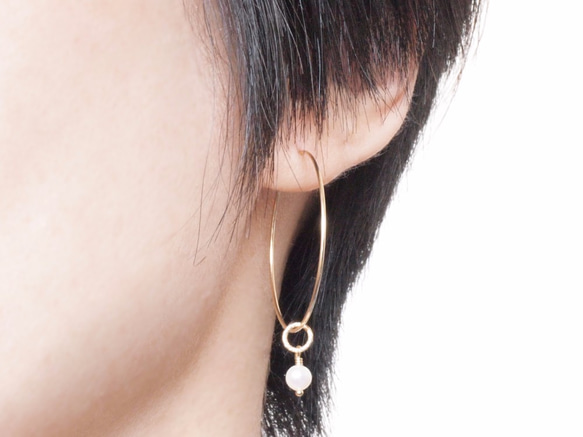 14KGF Petit Charm Hoops WH 4枚目の画像