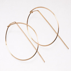 14KGF Square Wire Earrings / Circle 3枚目の画像