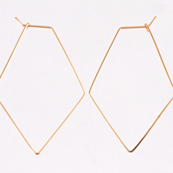 14KGF Square Wire Earrings / Dia 第2張的照片