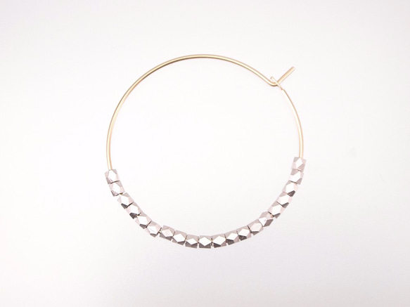 14KGF Metal Beads Hoops SV / S 3枚目の画像