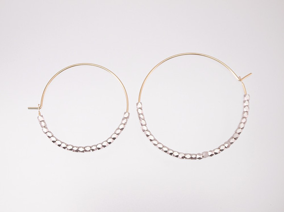 14KGF Metal Beads Hoops SV / S 第4張的照片