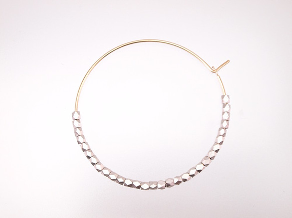 14KGF Metal Beads Hoops SV / L 第2張的照片