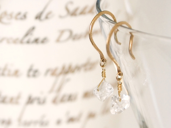 K10 Herkimer Diamond Earrings 1枚目の画像