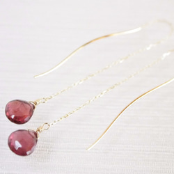 K10 Garnet Earrings 第2張的照片