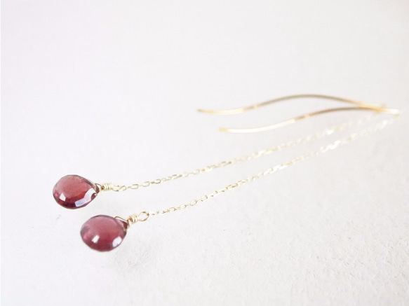 K10 Garnet Earrings 第3張的照片