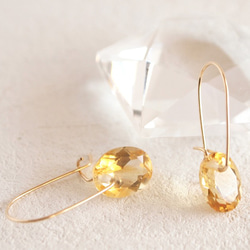 14KGF Brilliant Chitrine Earrings 1枚目の画像