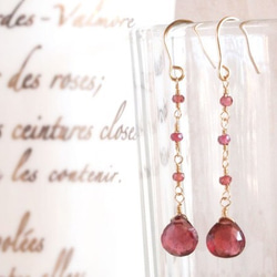 14KGF Garnet Earrings 第1張的照片