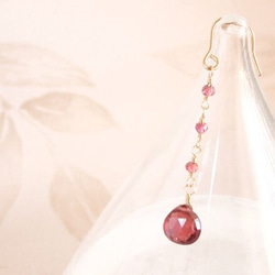 14KGF Garnet Earrings 第3張的照片