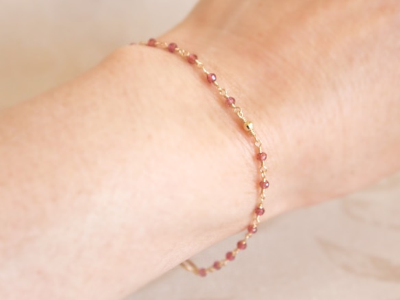 14KGF Garnet Bracelet 4枚目の画像