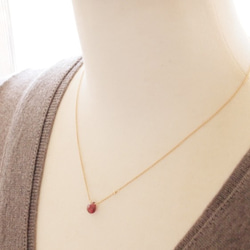 14KGF Garnet Mirror Necklace 第4張的照片