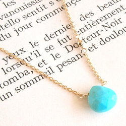 14KGF Turquoise Mirror Necklace 第1張的照片