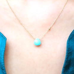 14KGF Turquoise Mirror Necklace 第4張的照片