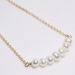 14KGF Crescent Pearl Necklace 3枚目の画像