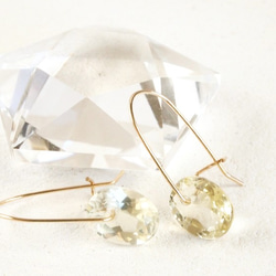 14KGF Brilliant Lemonquartz Earrings 第1張的照片