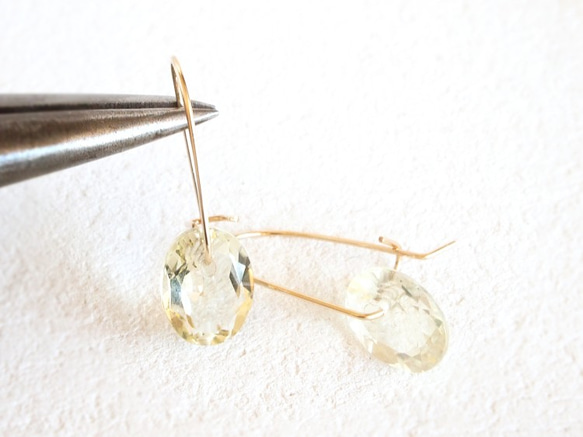 14KGF Brilliant Lemonquartz Earrings 第2張的照片