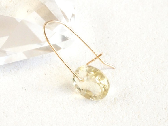 14KGF Brilliant Lemonquartz Earrings 第3張的照片