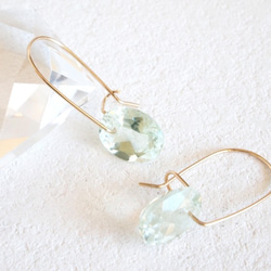 14KGF Brilliant Greenamethyst Earrings 第2張的照片