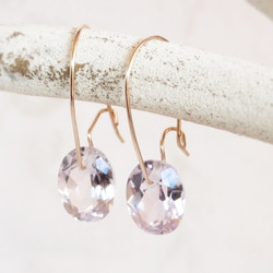 14KGF Brilliant Amethyst Earrings 第4張的照片