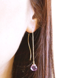 K10 Pinkamethyst Earrings 第4張的照片