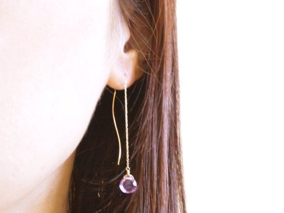 K10 Pinkamethyst Earrings 第4張的照片