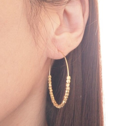 14KGF Metal Beads Hoops / L 第1張的照片