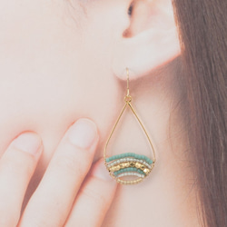 Mix Beads Drop Earrings / BL 6枚目の画像