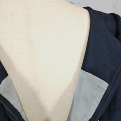 サンプル品 販売 Ａラインドレス シャンタンワンピース ネイビー 総裏仕立て 7枚目の画像