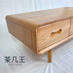 【茶几王 Table King】北歐風 實木茶几 方形 收納 第3張的照片