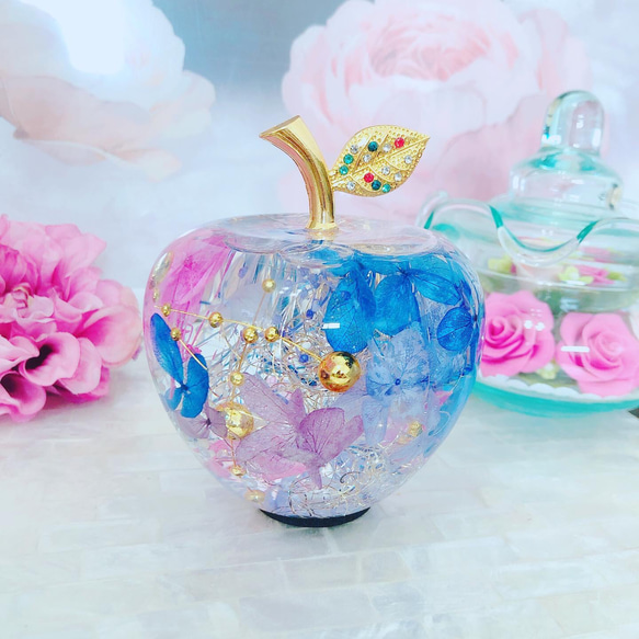 カラフルりんご ハーバリウム♡プレゼントギフトにも リンゴ 林檎 ハー  