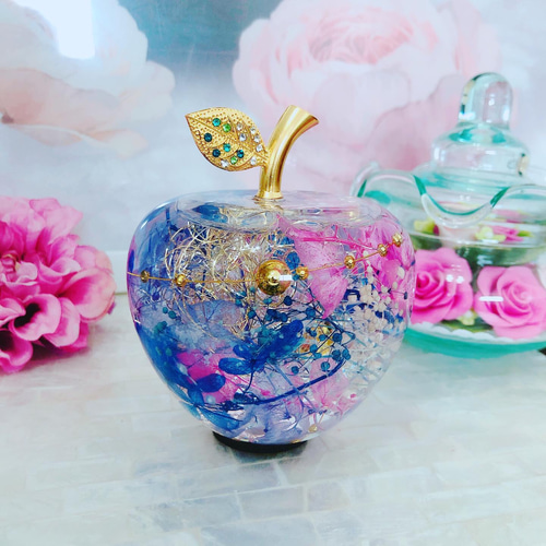 カラフルりんご ハーバリウム♡プレゼントギフトにも リンゴ 林檎 ハー