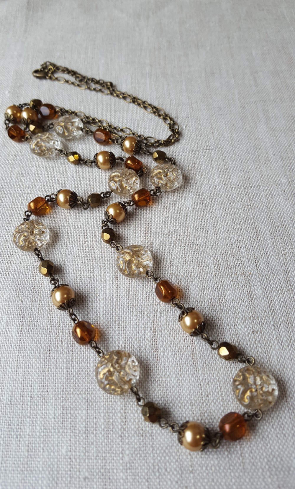 トパーズカラー ロングネックレス