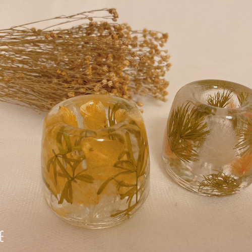 固まるハーバリウム、ペン立て・印鑑立て・歯ブラシ立て＆ハーバリウム