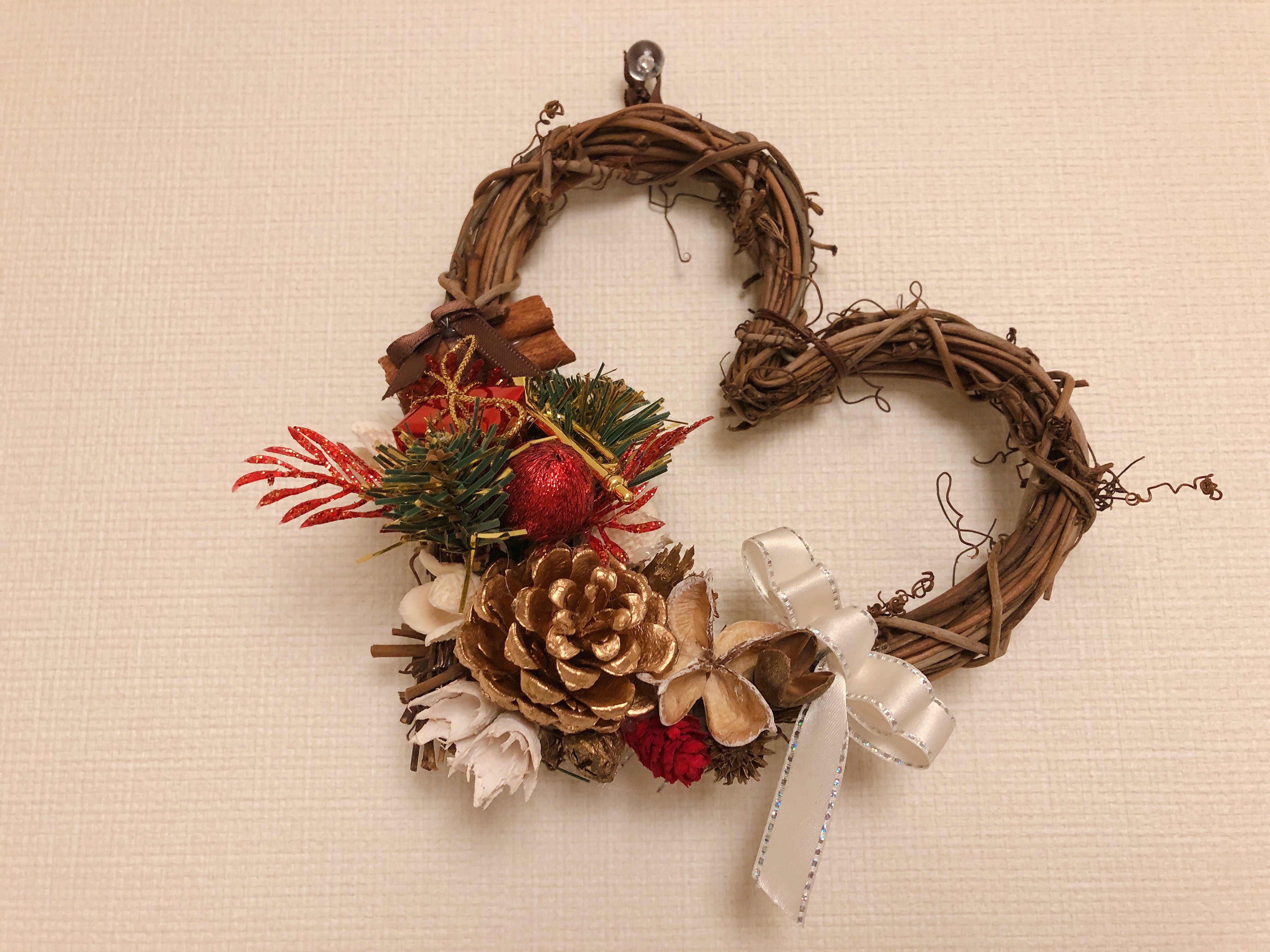 Christmasシーズン/生花ブルーバードとポポラスリース/30cm程/壁掛け