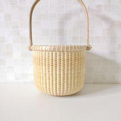 ナンタケットバスケット型　　 キャンドルホルダー ナンタケットバスケット( トート型 10インチS・ハンドル グレージュ