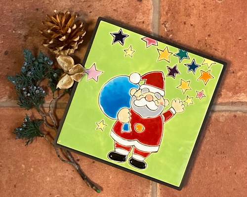 Merry Christmas サンタクロース モザイクタイル壁飾り サンタクロース☆モザイクタイル | iichi 日々の暮らしを心地よくする
