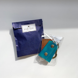 青海原色　スマートキー・インテリジェントキーもしっかり収まる手染め革のキーケース　⭐︎名入れ可能⭐︎ 9枚目の画像