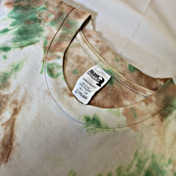 green×brown Sサイズ　タイダイ染め　ワンポイントポケットT-shirt (no.1) 4枚目の画像