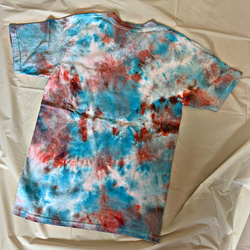 blue×led Sサイズ　タイダイ染め　ワンポイントポケットT-shirt(no.5) 5枚目の画像