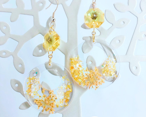 夏色レジンアクセサリー(イエロー)＊ピアス／イヤリング ピアス
