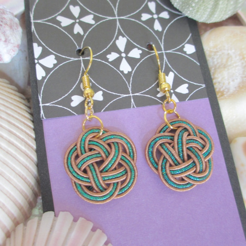 水引 ピアス 梅結び 和風 アイスラリマー 梅結び 天然石 天然石ピアス