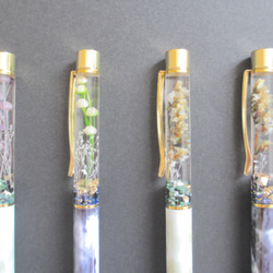 【ハーバリウムボールペン】ゆるやかなボールペン｜緑（花色：パープル） 4枚目の画像
