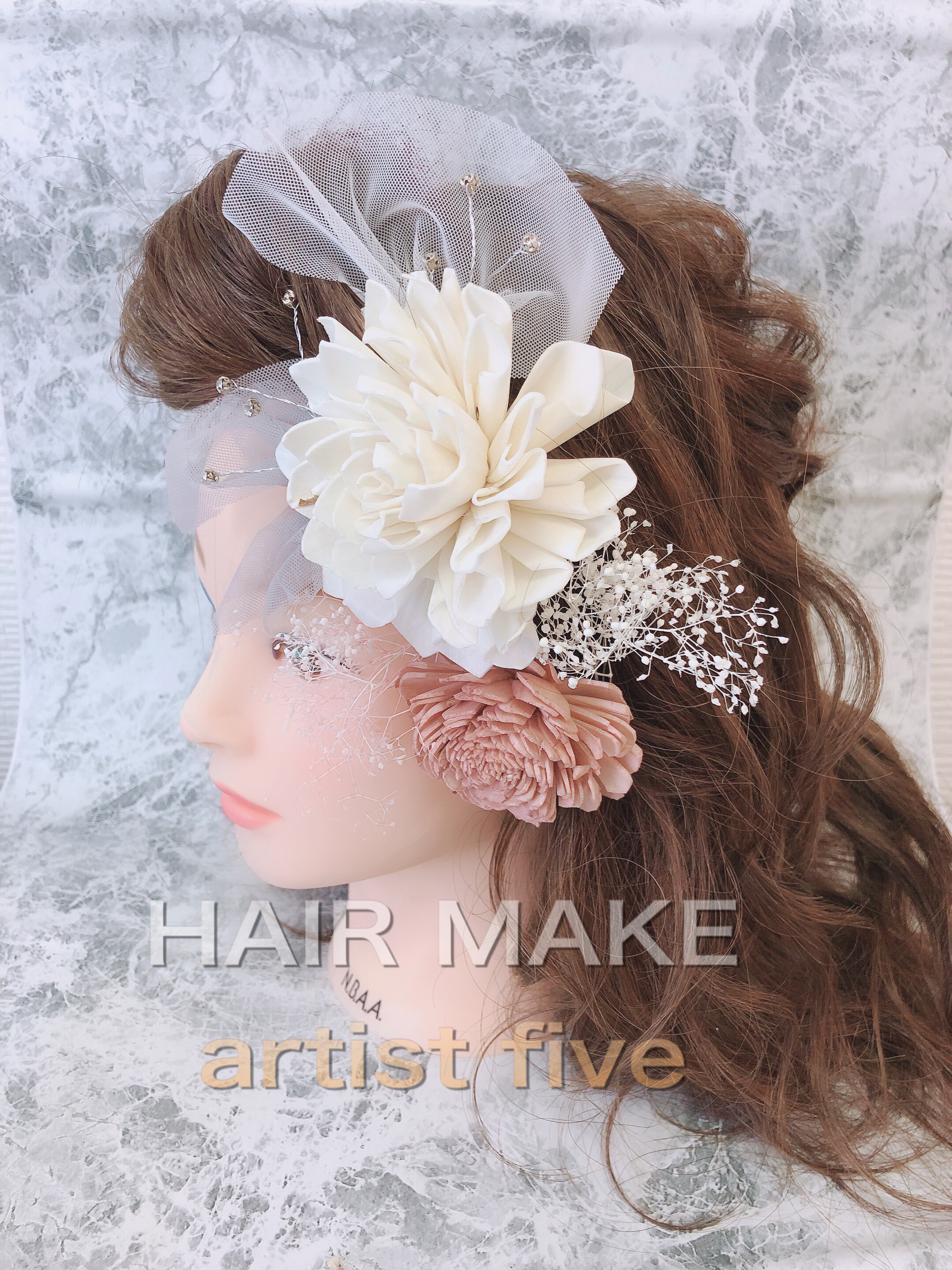 アートフラワー、プリザーブドフラワーヘアード