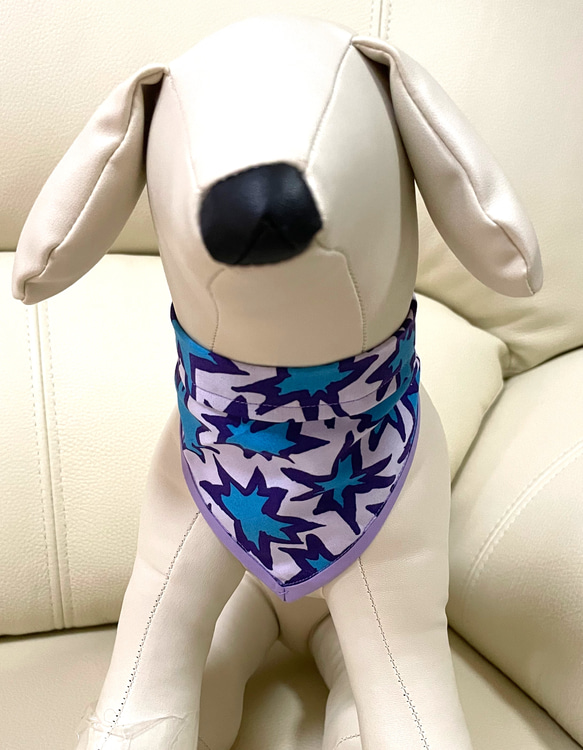 クールバンダナ Sサイズ　 保冷剤ポケット付き　接触冷感生地　ペット　犬　猫　ポップ 4枚目の画像